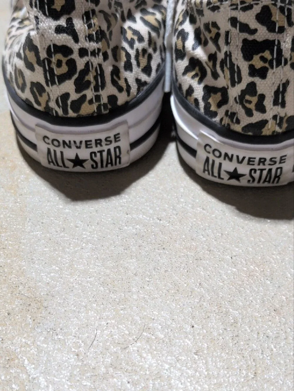 Converse Leopard Print Canvas Sneakers in Black, Tan, White Kids Size 2